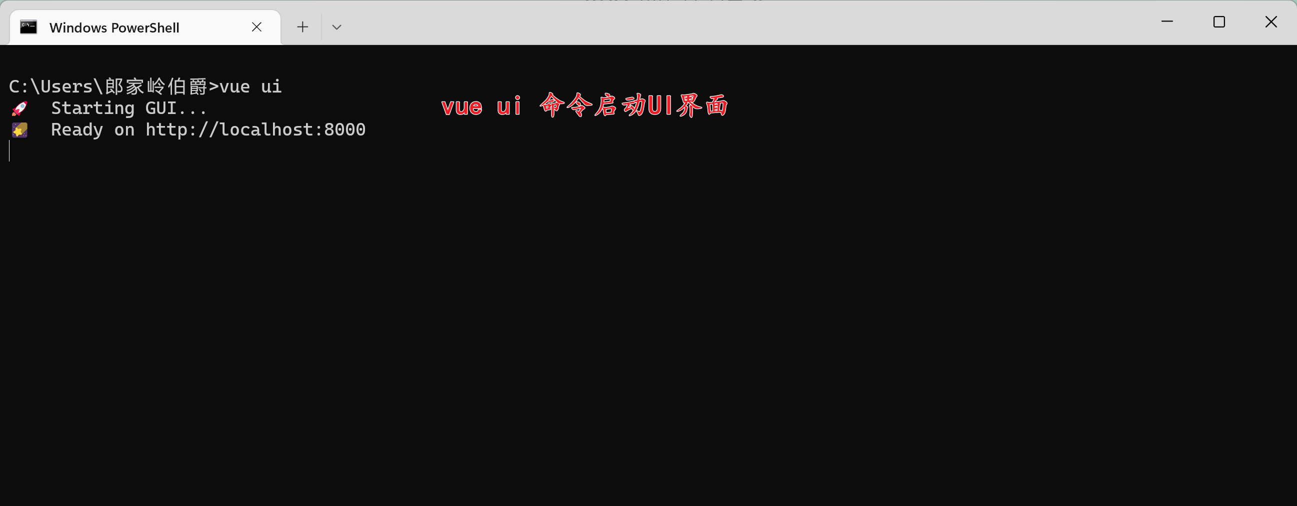vue ui命令启动UI界面