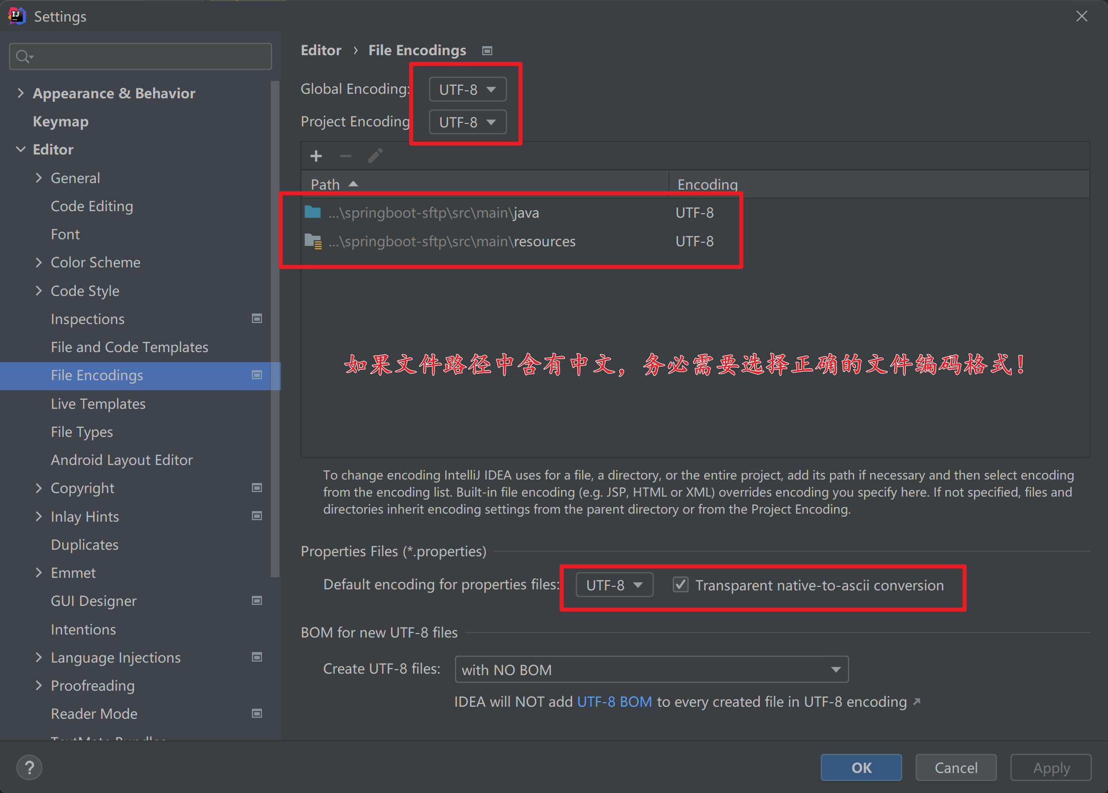 设置文件编码格式